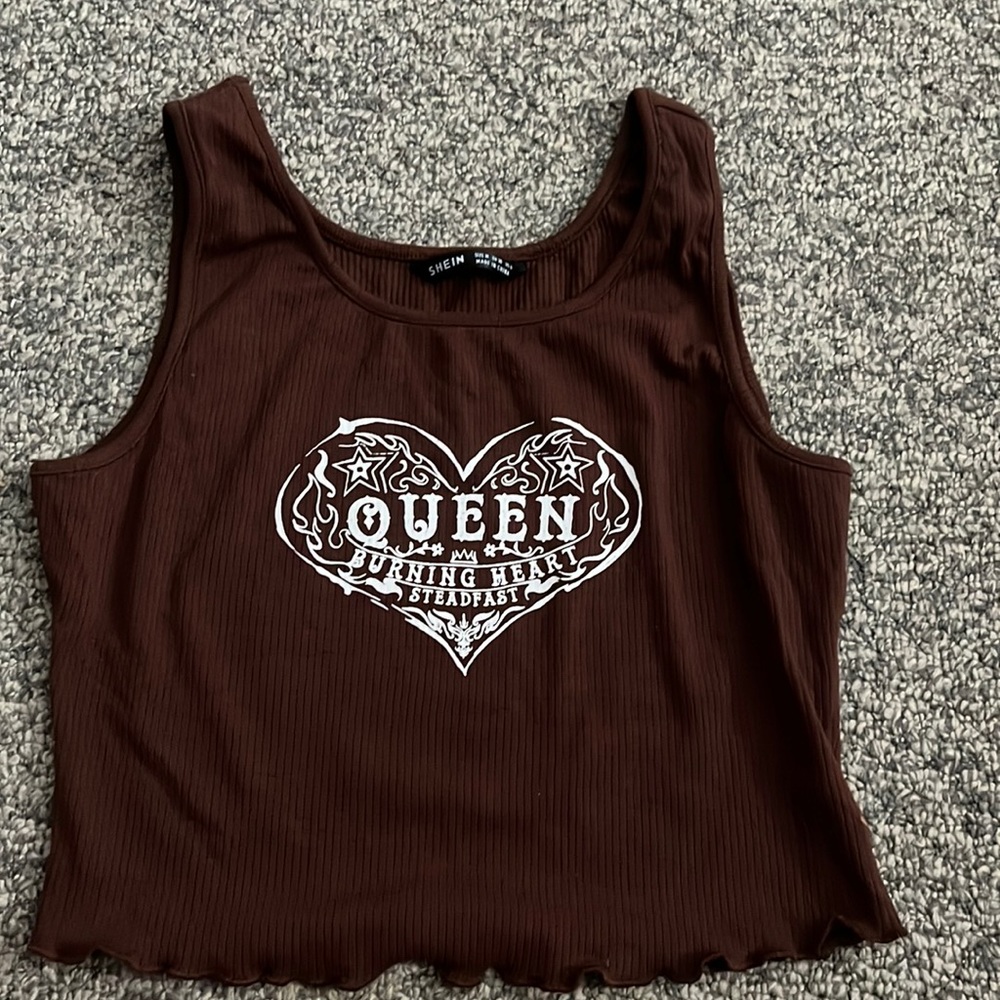 brown shein top
